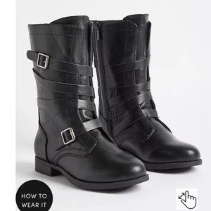 NWT Torrid Black Mid Shaft Boots 10 Wide